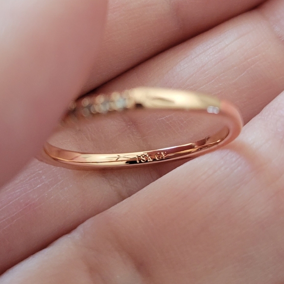 18k Rose Gold Pave Band - Picture 6 of 8